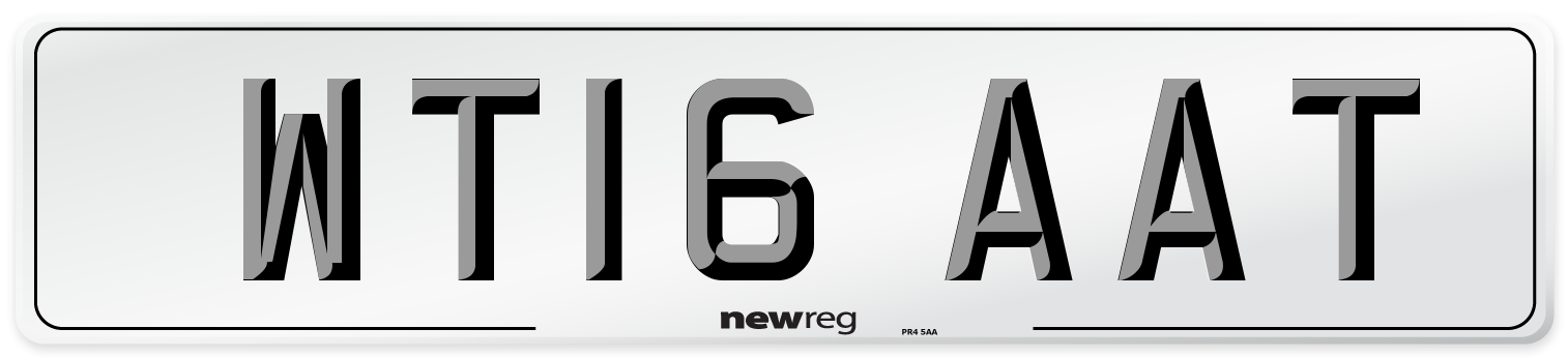 WT16 AAT Number Plate from New Reg